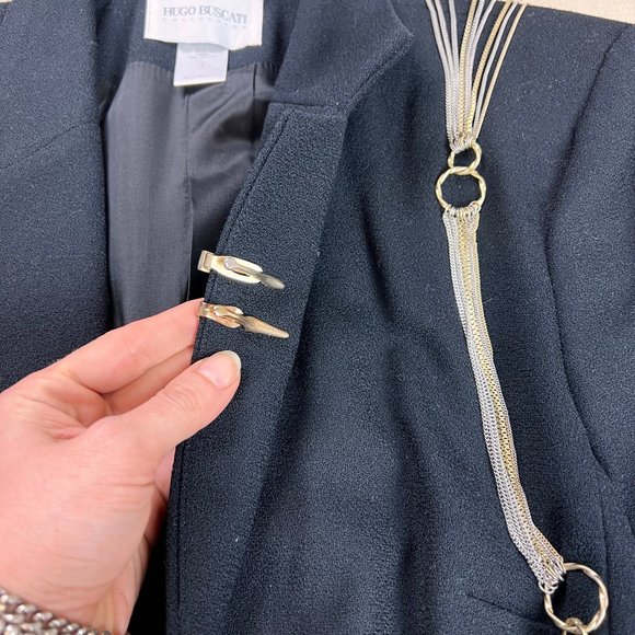 Studded Grommet Embellished Hip Vintage Blazer Modern - Reworked Grunge Style - Picture 2 of 7